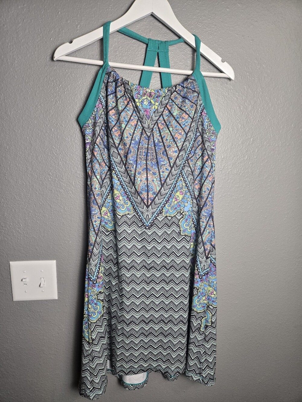 Prana Teal Green Dragonfly Samba Athletic Dress Size Large
